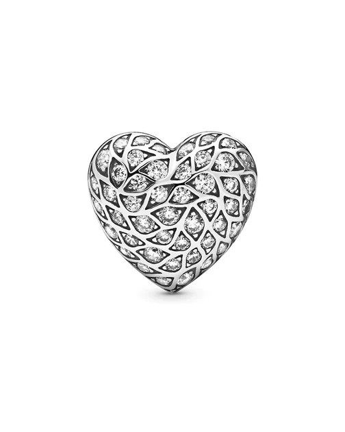 Silver CZ Sparkling Heart Single Stud Earring