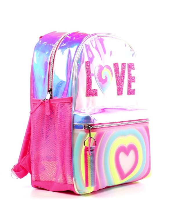 Girls Holographic Love Backpack - holographic