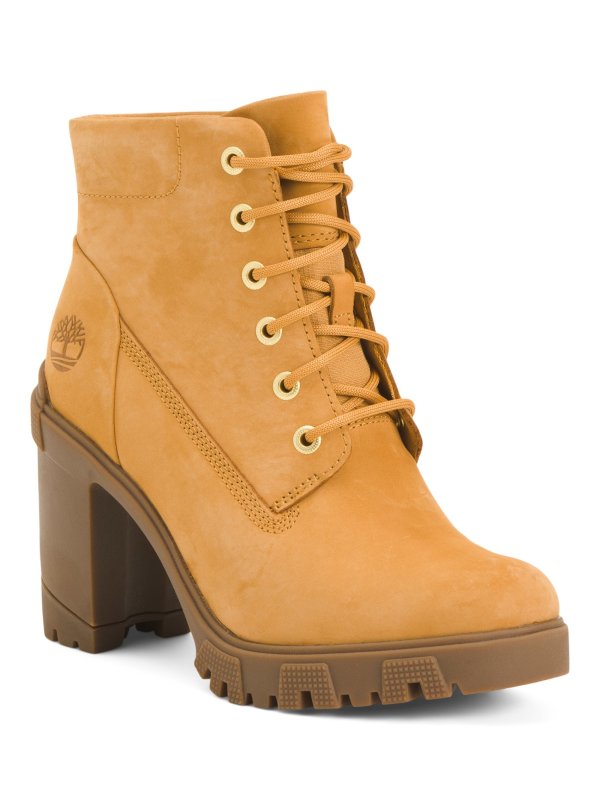 Suede Lana Point Lace Up Heel Boots