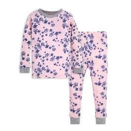 Indigo Flowers Snug Fit Organic Baby Pajamas
