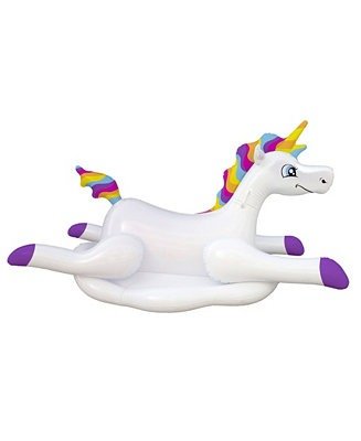Sports Cloud Rider Rainbow Unicorn Inflatable Ride-On Swimming Pool Float