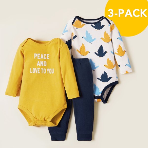 3-pack Peace Dove Baby's Sets