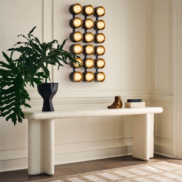 Bodene Ivory Resin Console Table
