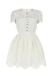 White macrame lace mini dress