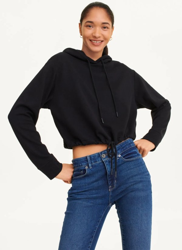 French Terry Cropped Hoodie - DKNY