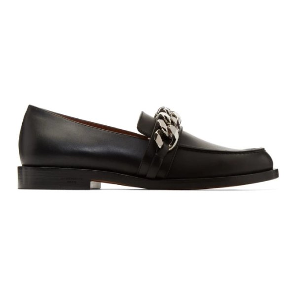 Black Chain Line Loafers