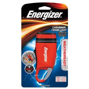 Energizer Weatheready 3-LED Carabineer Rechargeable Crank Light, Red
