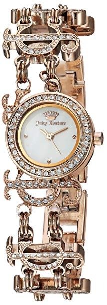 Juicy Couture Black Label Women's JC/1102RGCH Swarovski Crystal Accented Rose Gold-Tone Chain Bracelet Watch