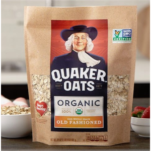 Quaker Organic Old Fashioned Oatmeal, 24 Ounce Resealable Bags (Pack of 4)