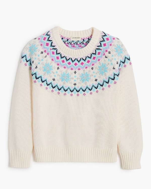 Girls' Fair Isle mockneck sweater