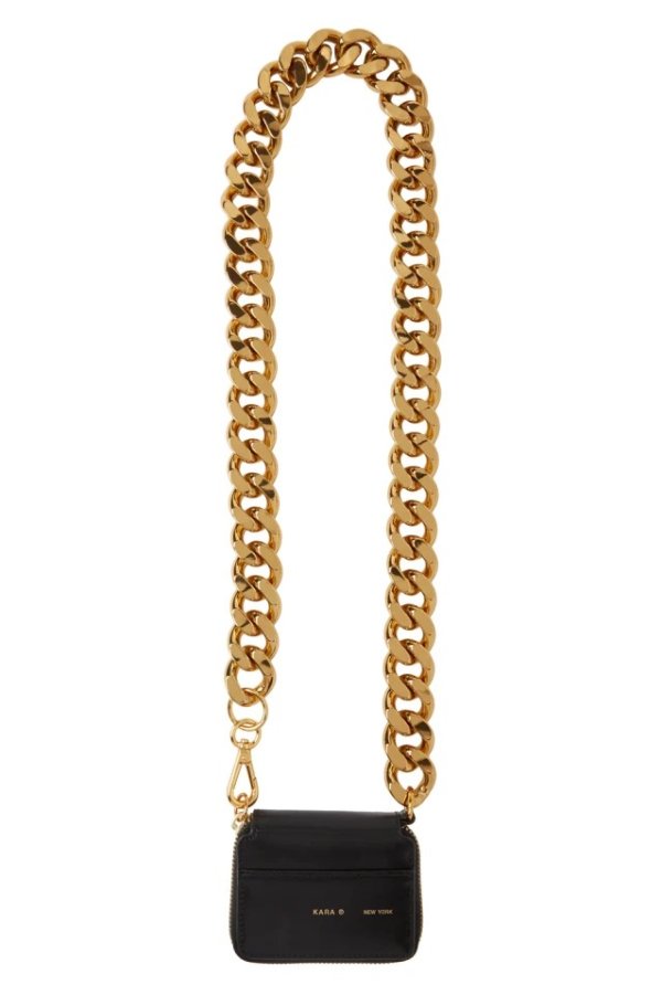 SSENSE Exclusive Black & Gold Chain Bike Wallet Bag