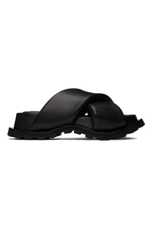 Black Oversize Wrap Sandals
