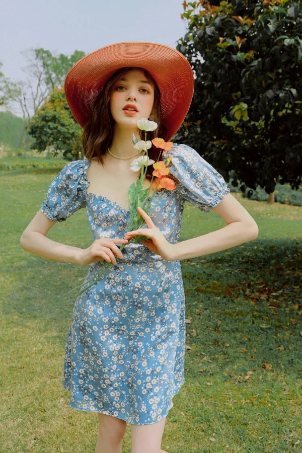 Maisy Dress - Blue Floral
