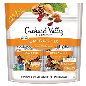 ORCHARD VALLEY HARVEST Omega-3 Mix, Non-GMO, No Artificial Ingredients, 1 oz (Pack of 8) @ Amazon