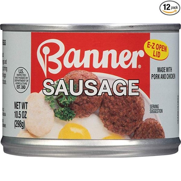 Star Banner Sausage, Easy Open Can, 10.5 oz. (Pack of 12)