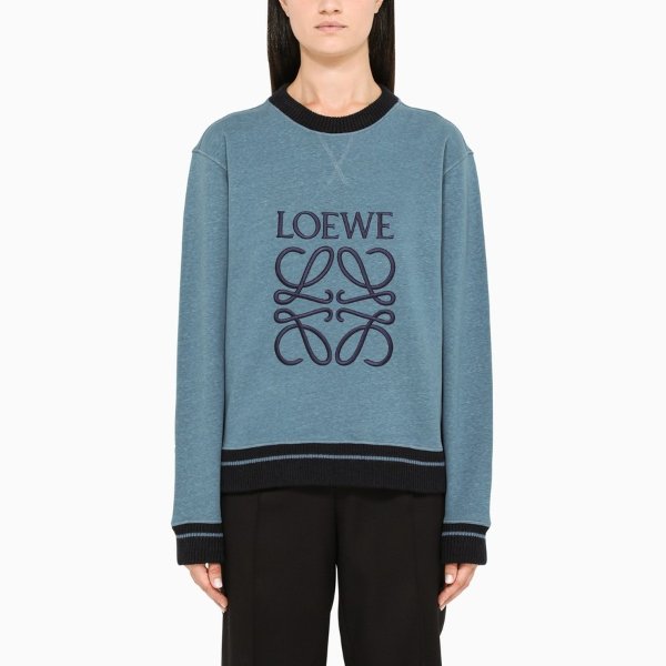 Light blue/blue anagram-embroidery sweatshirt