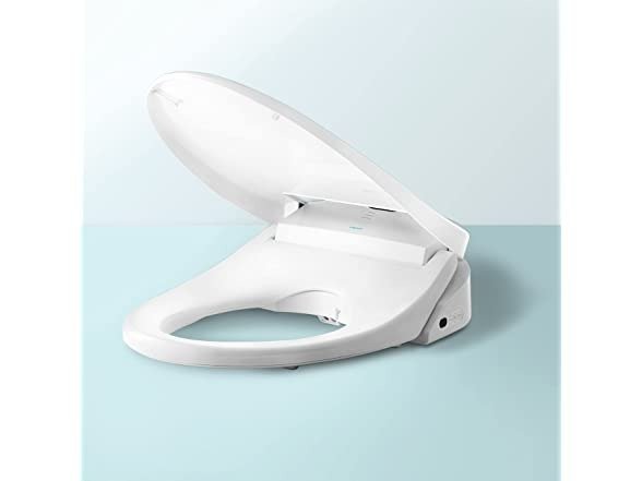 The Omigo Luxury Bidet Toilet Seat Ergonomic Quiet-close Heated Seat with Massaging Oscillation, Ion Nozzle Cleaning, Air Dryer, and Wireless Remote