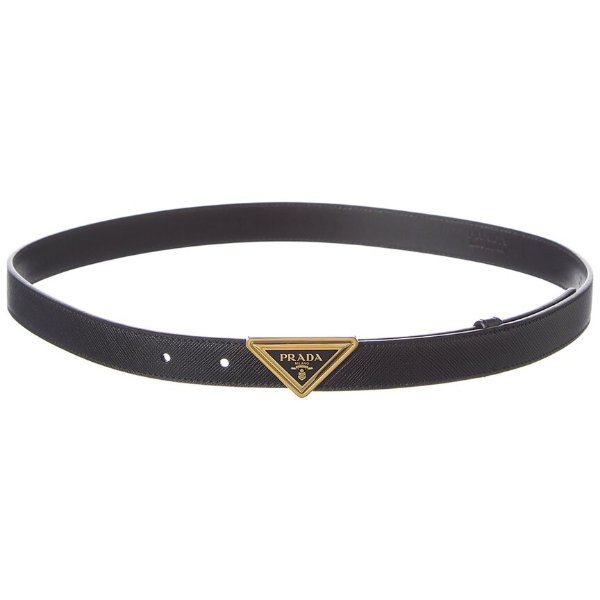 Logo Saffiano Leather Belt