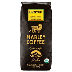 Marley Coffee, Organic Lively Up! Espresso Ground Coffee, 8 Ounce