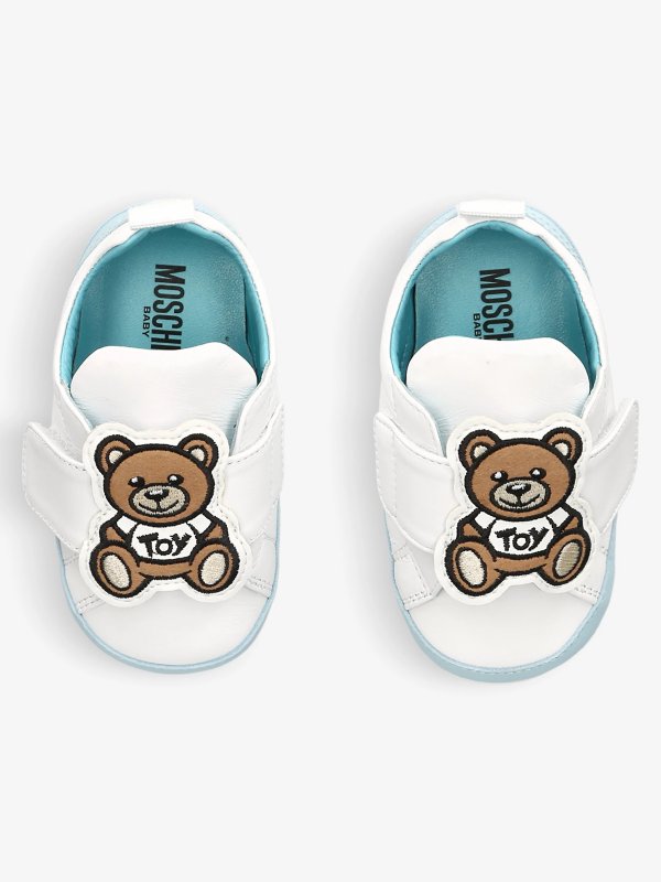 Teddy Bear-strap leather trainers 0-6 months