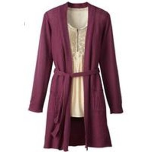 Coldwater Creek Women's Long Belted Cardigan
