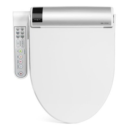 BLISS BB-1700 Elongated White Bidet Toilet Seat with Warm Water, Hybrid Heating Hydroflush Technology, Side Panel, Posterior and Feminine Wash Self Cleaning Electric Bidet Easy DIY Installation