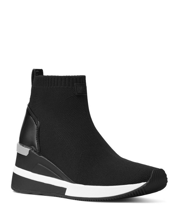 MICHAEL Michael Kors Women's Skyler Knit Slip-On Sneaker Boots