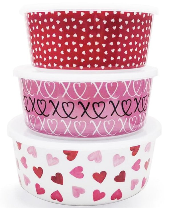 Valentine's Day Melamine Nesting Food Storage Containers, Set of 3, Created for Macy's