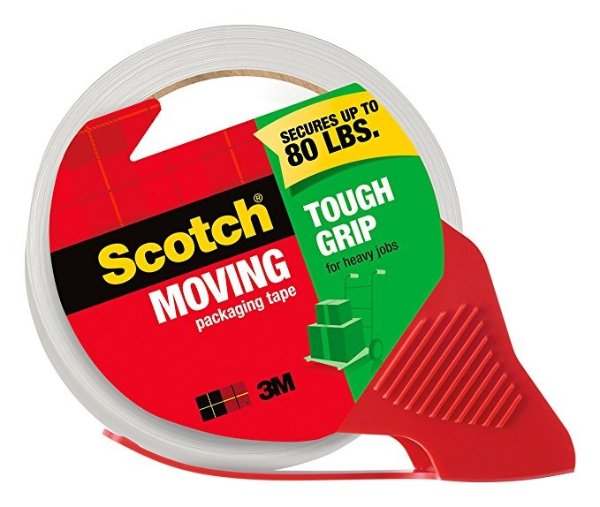  Scotch Tough Grip Moving Packaging Tape, 1.88 in. x 54.6 yd., 1 Dispenser/Pack