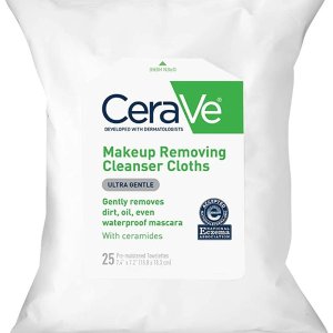 CeraVe 卸妆巾25片热卖 温和不伤肤 第2件5折