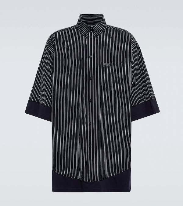 Striped Cotton Shirt in Black - Balenciaga | Mytheresa