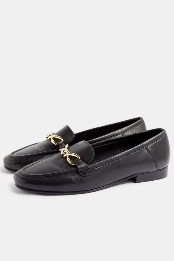 LEXINGTON Black Leather Loafers 
