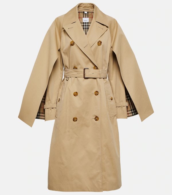 Belted Cotton Trench Coat in Beige - Burberry | Mytheresa