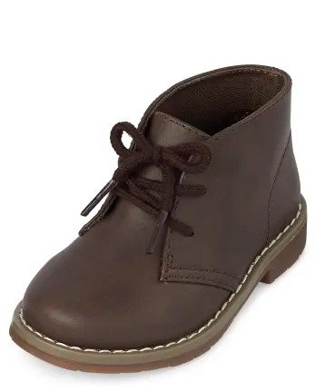 Toddler Boys Uniform Faux Leather Lace Up Boots | The Children's Place - BROWN