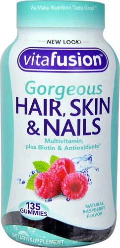 Gorgeous Hair Skin & Nails Multivitamin Natural Raspberry -- 135 Gummies