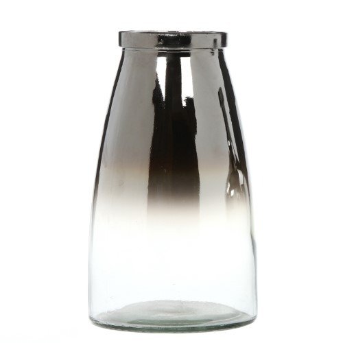 by Hosley 10IN H Ombre Glass Vase, Silver