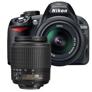 Refurbished Nikon D3100 Camera w/18-55 & 55-200 DX Lenses