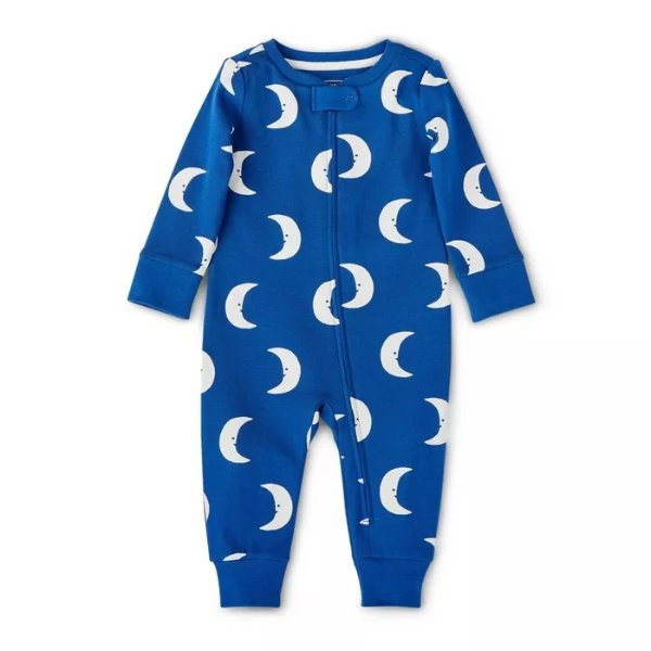 Baby Moon Print Front Zipper Long Sleeve Pajama - Christian Robinson x Target Blue
