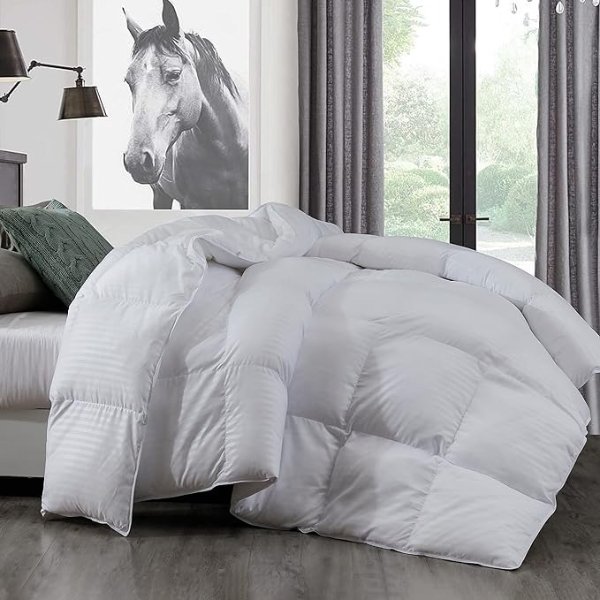 Down Alternative Comforter All Season Duvet Insert(Stripe, Twin), Comforter with Ultra Soft Double Brushed Microfiber Quilt Cover, Box Stitched with Corner Tabs