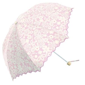 日本亚马逊官网 cherish 晴雨两用 超轻 蕾丝花纹 遮阳伞（日本制）热卖