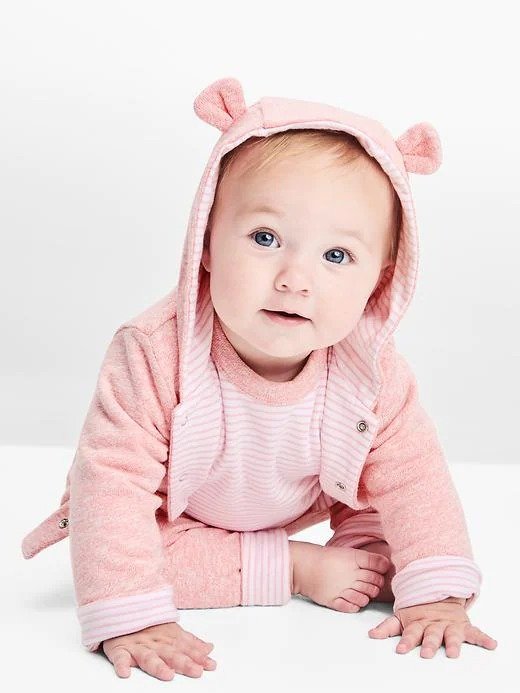 熊宝耳朵婴儿上衣，还有粉色款