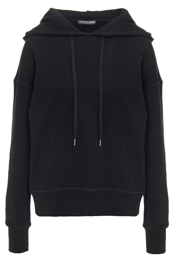 Embroidered cotton-fleece hoodie