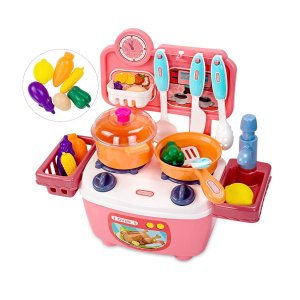 BUSHALA 23Pcs Pretend Play Toys Kitchen for Toddlers Age 3-5