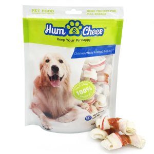 Hum & Cheer Daily Dental Bones Chicken wrapped Rawhide Dog Treats Chews