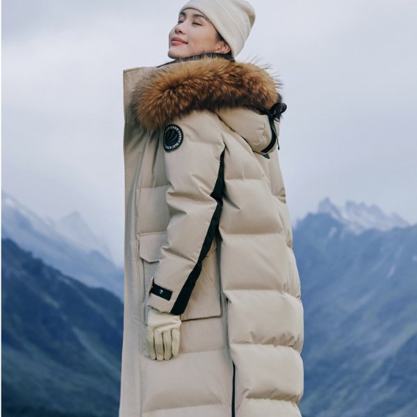 Cold Winter Man Goose Long Down Jacket Hooded Fur Collar Outdoor Warm Jacket Puffer Coat