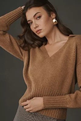 Beckie Cashmere Collared Sweater