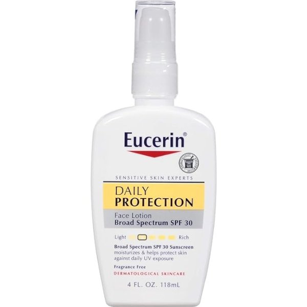 Daily Protection Face Lotion - Broad Spectrum SPF 30 - Moisturizes and Protects Sensitive, Dry Skin - 4 Fl. Oz. Pump Bottle