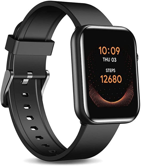 GTH smartwatch 24H Skin Temperature Measurement Blood Oxygen 24H Heart Rate Monitoring Sleep Tracking 5ATM Water Resistant Rating Stress Tracking 10 Days Battery Life Smart Watch