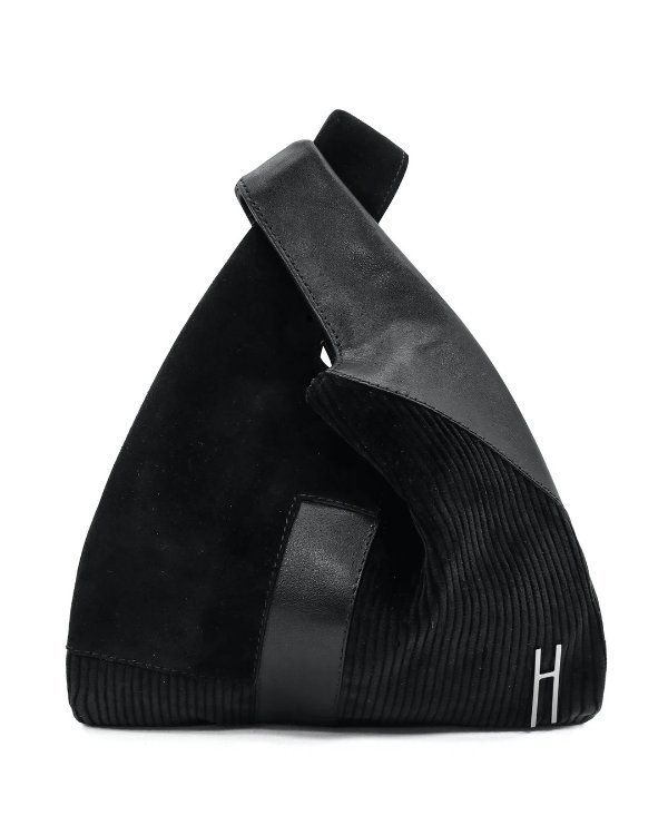 "Mini Shopper" Black Patchwork Tote Bag - HLH-00353M91S