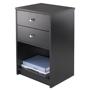 Winsome Ava Accent Table with 2-Drawer in Black Finish